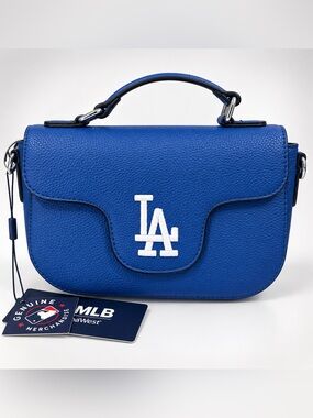 MLB Royal Blue Mini Top-Handle Crossbody with LA Logo BNWT